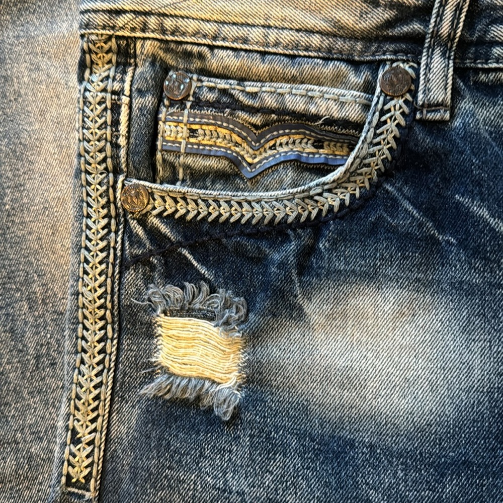 Monarchy Collection destroyed jeans and embroidered size 16 boys - Picture 4 of 7